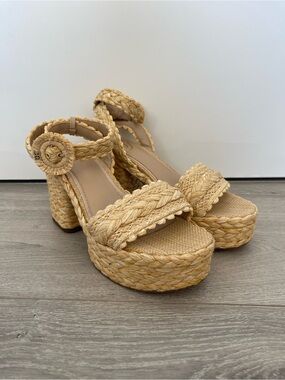 Sam Edelman Raffia Platform Sandals